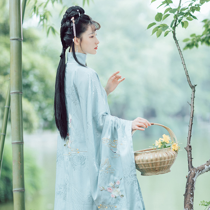 金陵往事:郁芙蓉 池夏原创改良汉服明制立领...