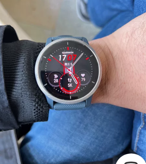 佳明Garmin Venu2幻银蓝，手表成...