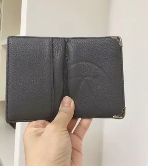 卡包真皮牛皮灰色男女士迷你钱包简约超薄卡包...