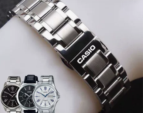 卡西欧手表带钢带 男女原装款蝴蝶扣BEM5...