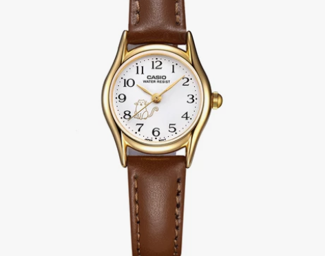 casio卡西欧手表女皮带石英小巧女学生防...
