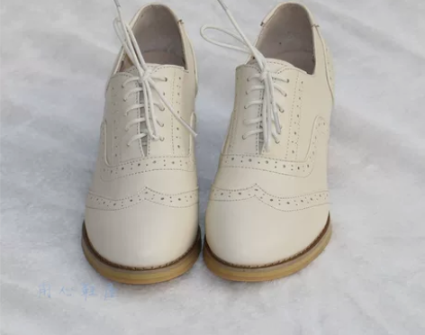 布洛克复古英伦学院真皮手工定做女鞋春秋单鞋...