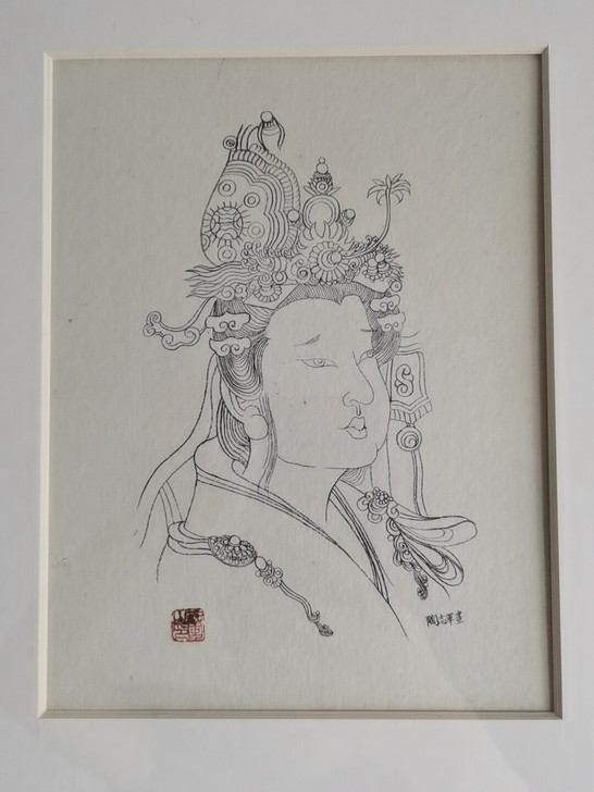工笔勾线画，已装裱好，老赖欠钱抵账的低价卖！