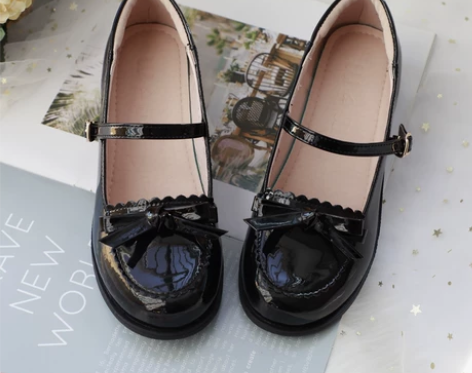 甜美蝴蝶结lolita小皮鞋可爱软妹单鞋一...