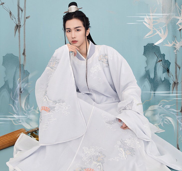 流烟昔泠 陈情令联名汉服绝版明制圆领袍白菜...