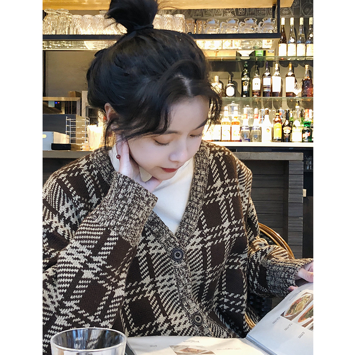 范智乔 冬季新款韩国chic简约混搭复古格...