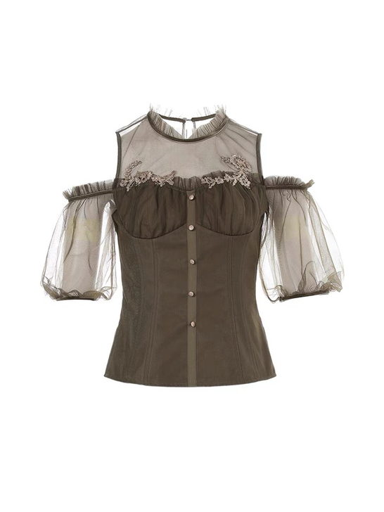 MAXRIENY2020春抹胸式复古上衣女...