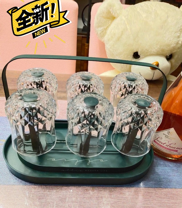 北欧铁艺沥水杯架家用 手提水杯架带托盘杯子...
