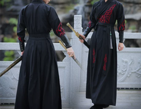 传统大码男装古装书生儒雅男女汉服魏晋交领大...