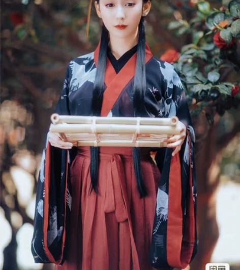 兰若庭 汉服魏晋风朱墨下裙 L码，非偏远包...