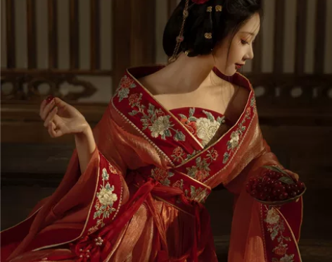 妲己魏晋南北朝汉服女大袖襦重工刺绣花盘金定...