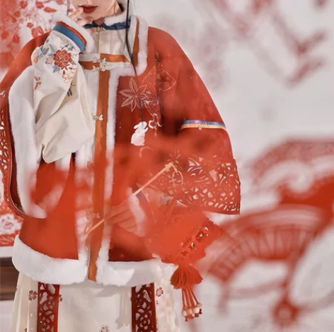 代拍七月夕汉服 小轩窗 立领短衫方领琵琶袖...