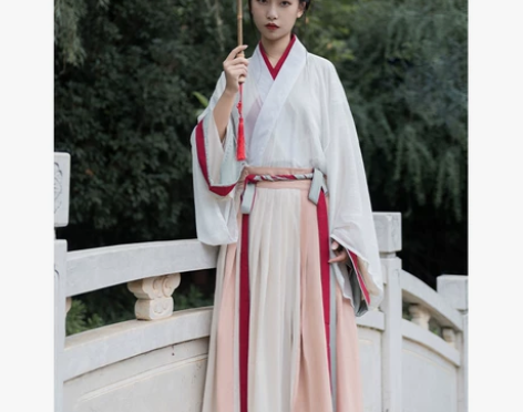 五五年汉服秋色六米摆l码，魏晋风交领一片式...