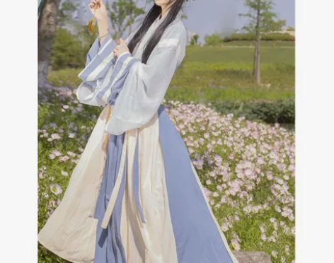 五五年汉服女 白璐交领襦裙3米 几乎全新,...