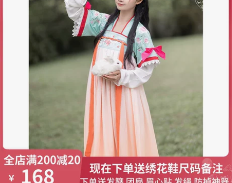 姐妹闺蜜cp汉服中国风唐制汉服女齐胸襦裙汉...