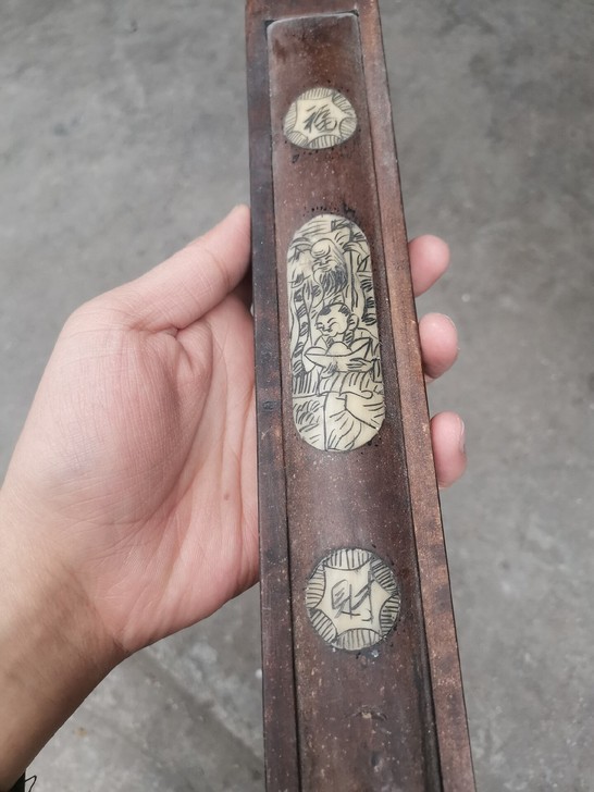 老式木头手工作画 毛笔盒 筷子盒内径尺寸 ...