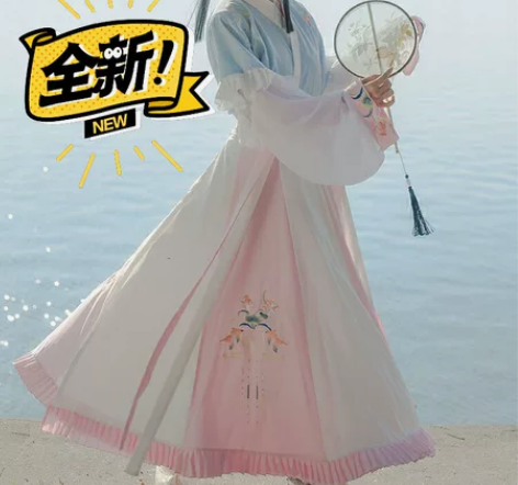 出云芳晴浮蕖清汉服夏季薄款女原创白菜晋制刺...