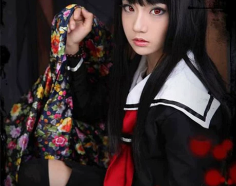 猫老师 动漫地狱少女 阎魔爱COS服 学生...