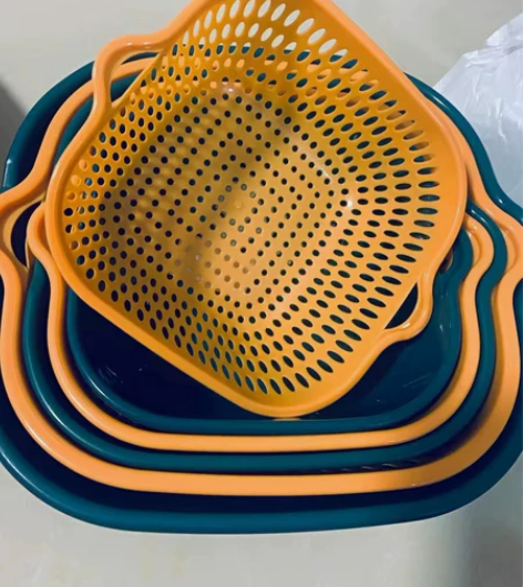 【超市倒闭 低价处理】6件套双层镂空果蔬沥...