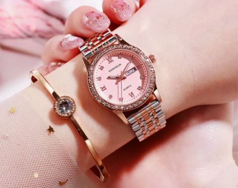 卡诗顿时尚防水潮流女手表机械夜光轻奢蝴蝶钢...