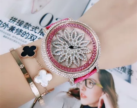 时来运转水晶满钻石手表 。别人送的 闲置...