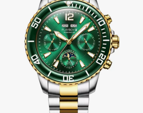 一代发花花公子品牌手表男士全自动机械表劳绿...
