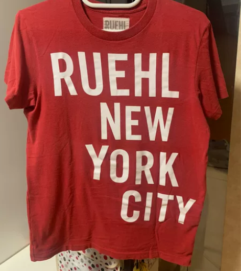 #绝版老款#S码鲁尔RUEHL正红色男T恤...