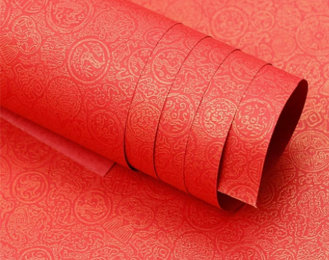 婚礼闲置全新曹晖红色麒麟纸礼品纸大开礼物包...