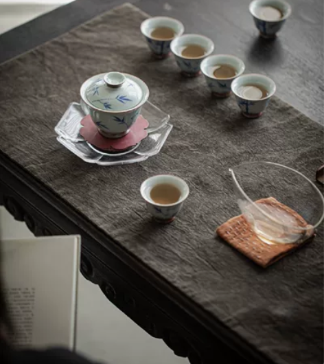 【青花文竹 . 手绘古青知忆茶艺套组】优质...