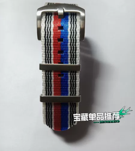 北约NATO尼龙手表带22mm黑白红蓝配色...