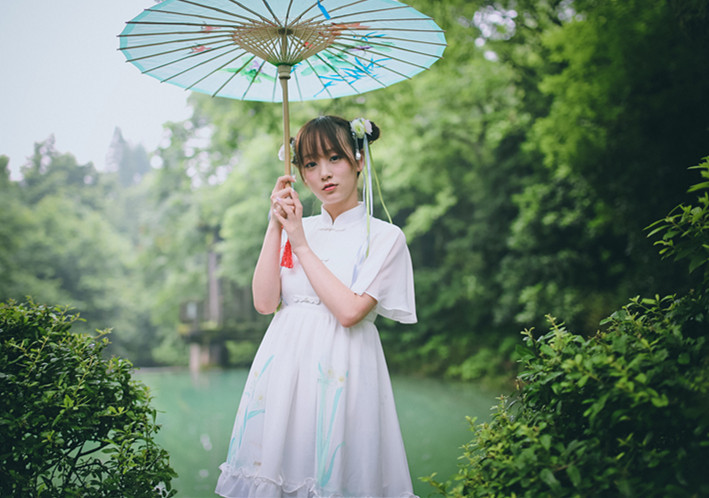 【SanKouSan】：纯白素色【若水仙】...