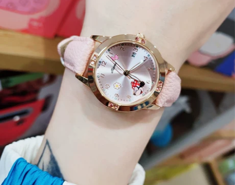 迪士尼手表女ins风简约气质少女心初高中学...