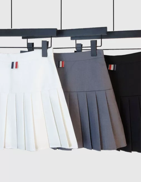 百褶裙 百褶裙短裙韩国2022春秋新款tb...