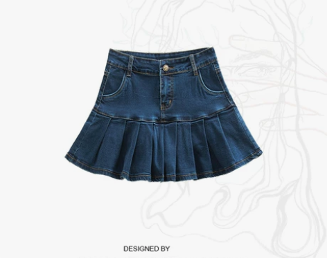 ?美式校园风ins时尚鱼尾裙弹力可爱辣妹牛...