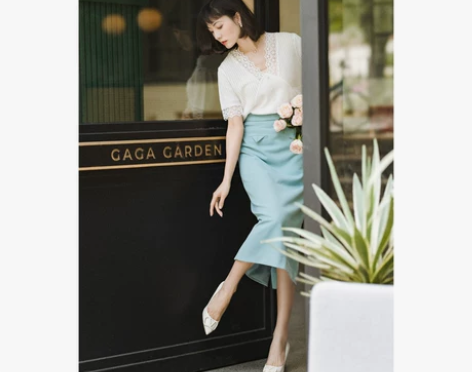 ?春夏新气质包裙半身裙开叉铅笔裙 感兴趣的...