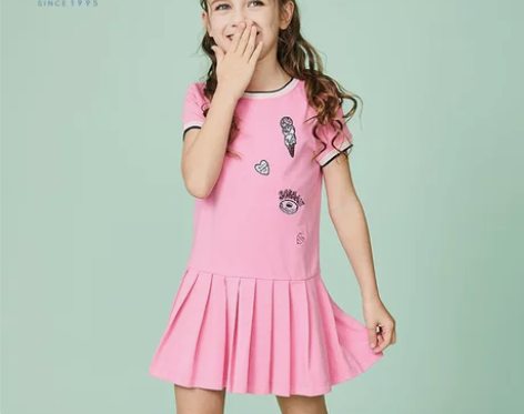 【狂欢价】水孩儿女童学院风连衣裙2019夏...