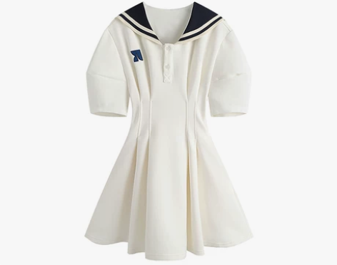 2022年夏季新款学院风裙子海军领字母印花...