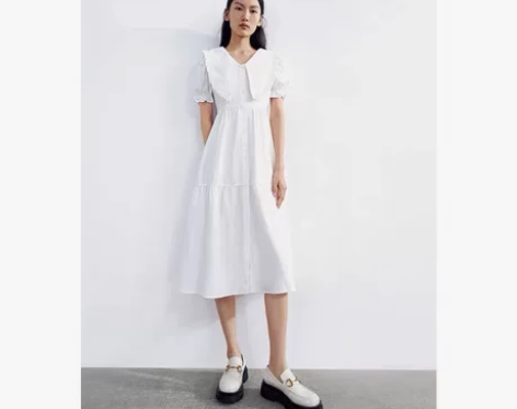 UR2022春季新款女装休闲田园风甜美泡泡...