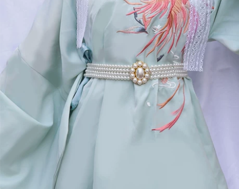 汉洋折衷珍珠腰链腰带腰饰明制女汉服可伸缩古...