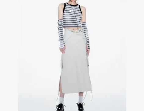 Curriges新款米灰色美式复古直筒Be...