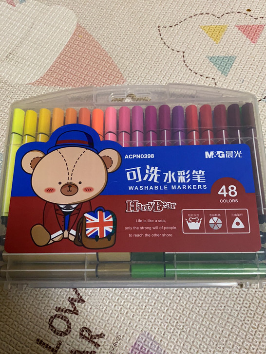 晨光48色可水洗彩笔。特价出。不议价，怀疑...