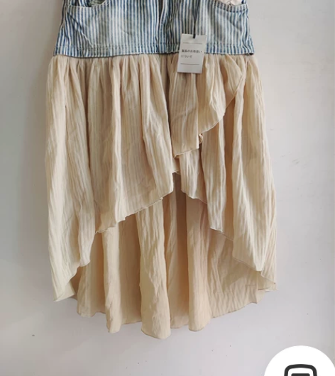 全新带吊牌日单半身裙不规则拼接中裙 售出不...