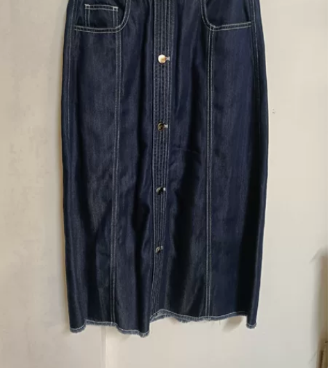 2022新款高腰气质直筒显瘦休闲撞色牛仔半...