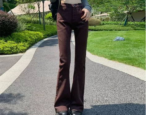 微喇牛仔裤女2022新款秋冬显高显瘦喇叭裤...