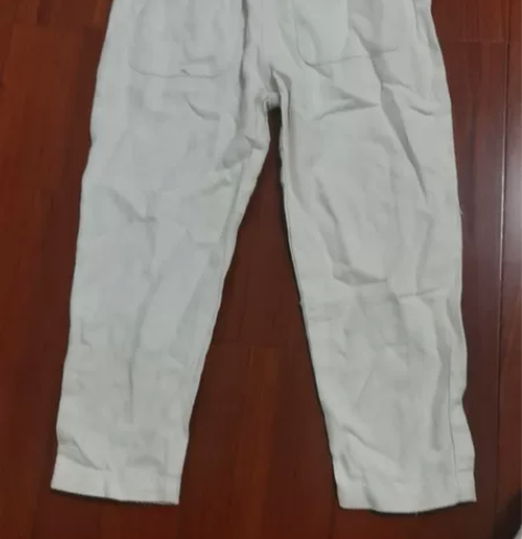 米白色棉麻裤！非常柔软！百搭款 裤长58 ...