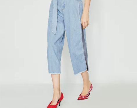 Vero Moda2019夏季新款毛边裤脚...