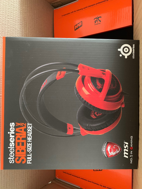 赛睿西伯利亚v2游戏耳机耳麦红色霜冻之蓝狂...