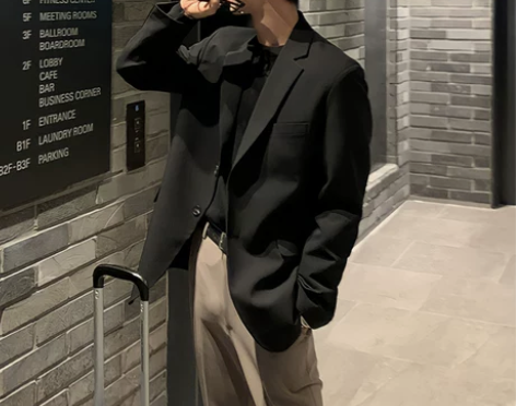 西装套装小西装男外套商务正装痞帅高级设计感...