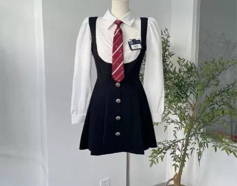 画解 校园小说女主 假两件连衣裙女秋学院风...