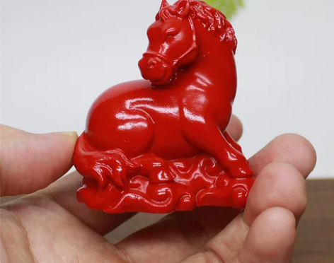 中式复古风朱砂卡通小马宝莉小号桌面摆件生肖...